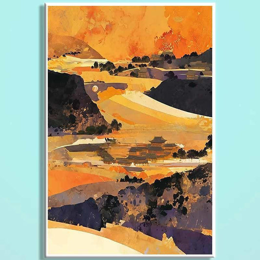 Dunhuang Ancient Charm Wooden Jigsaw Puzzle – Chinese Fantasy Desert Landscape Puzzle, Oriental Healing Art Puzzle, Relaxing Mindfulness Home Decor Gift DHGY005