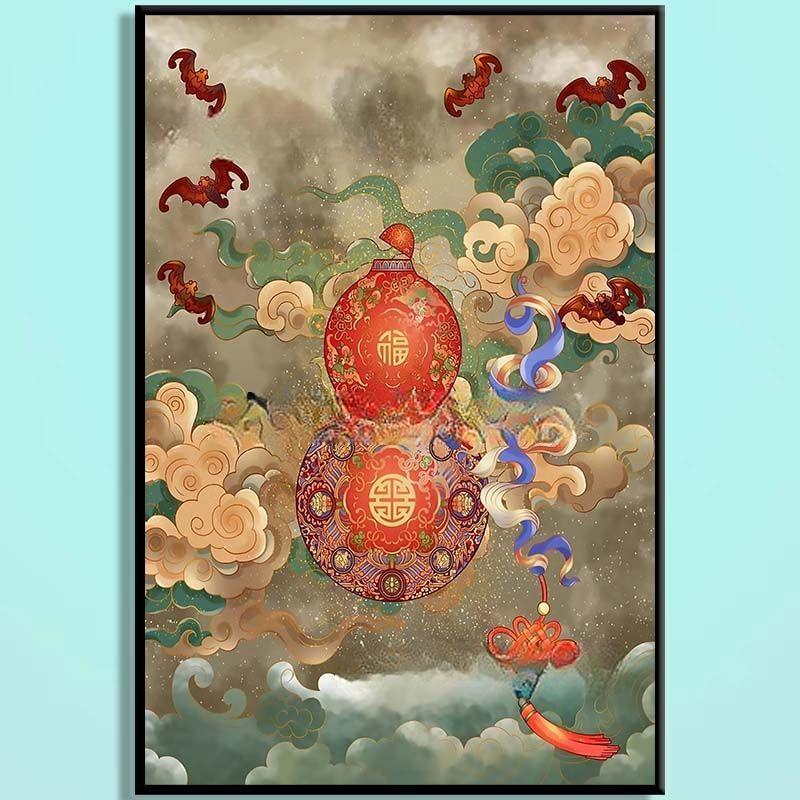 Fortune Gourd Wooden Puzzle – Chinese Blessing Calabash Jigsaw Puzzle, Oriental Prosperity Art Puzzle for Adults & Feng Shui Home Decor