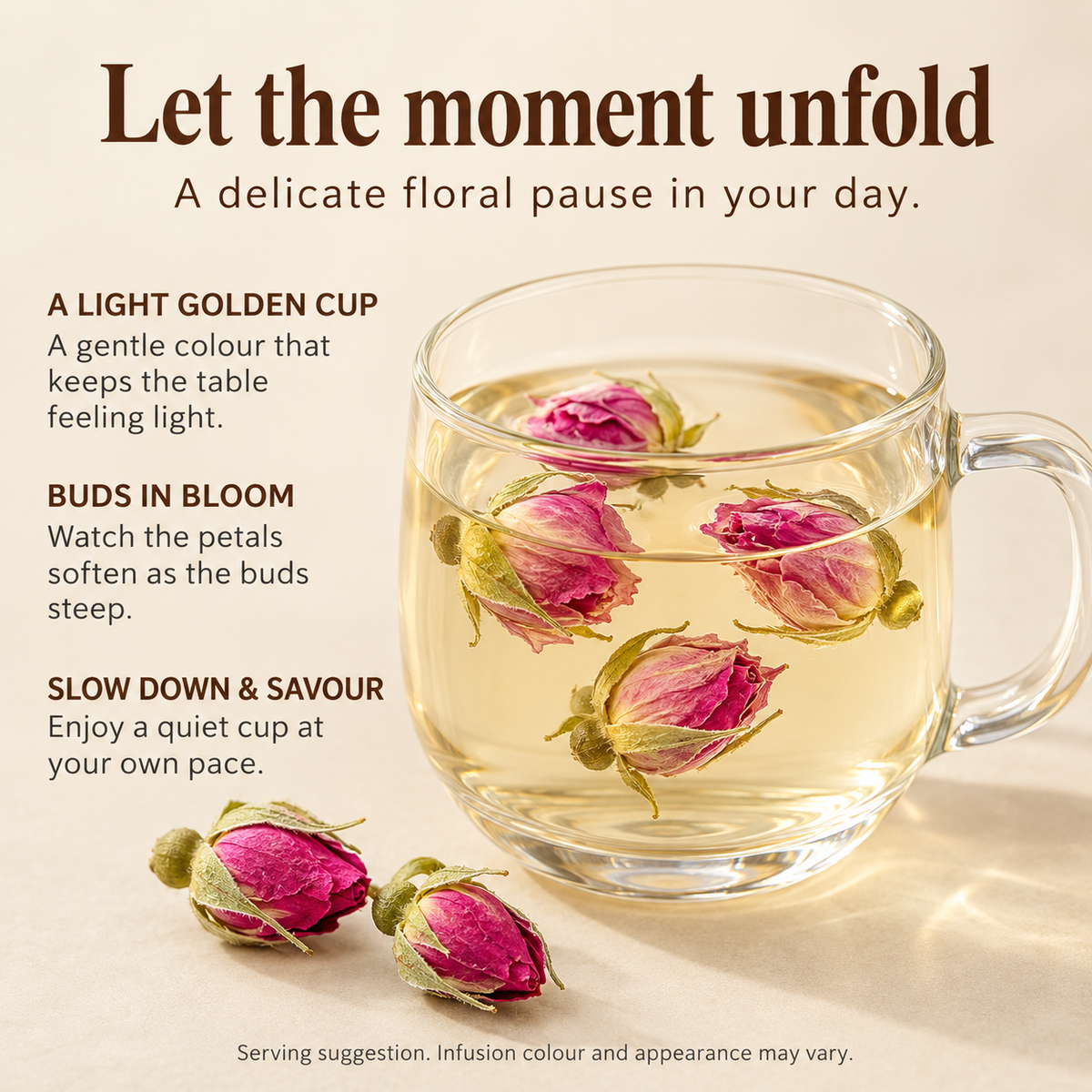 Dried Rose Buds for Floral Tea and Tea Pairings