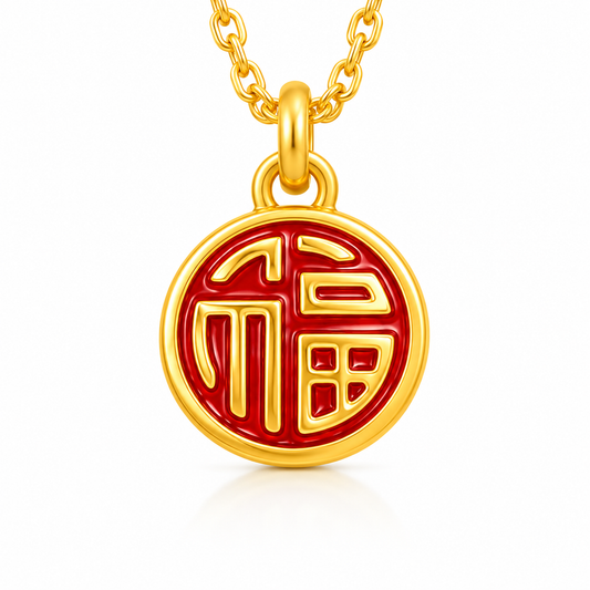 999 Pure Gold Hongfu Gold Bowl Pendant – Symbol of Blessings, Abundance & Fulfillment