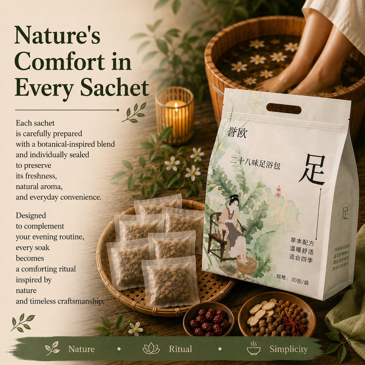 Comforting Herbal Foot Soak Bags