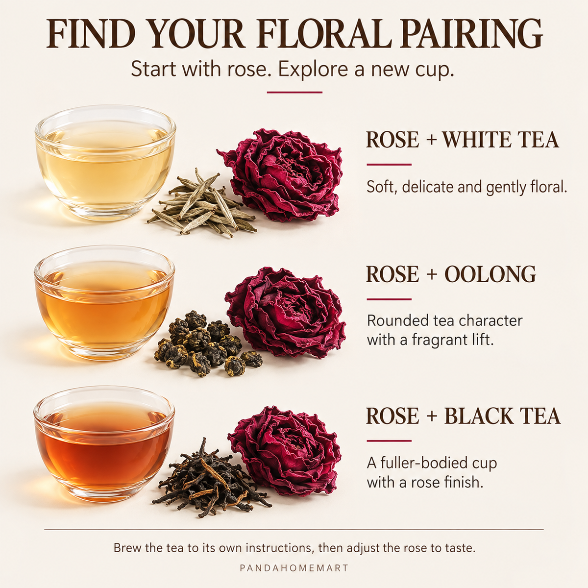 Whole Dried Rose Blossoms for Floral Tea and Botanical Pairings