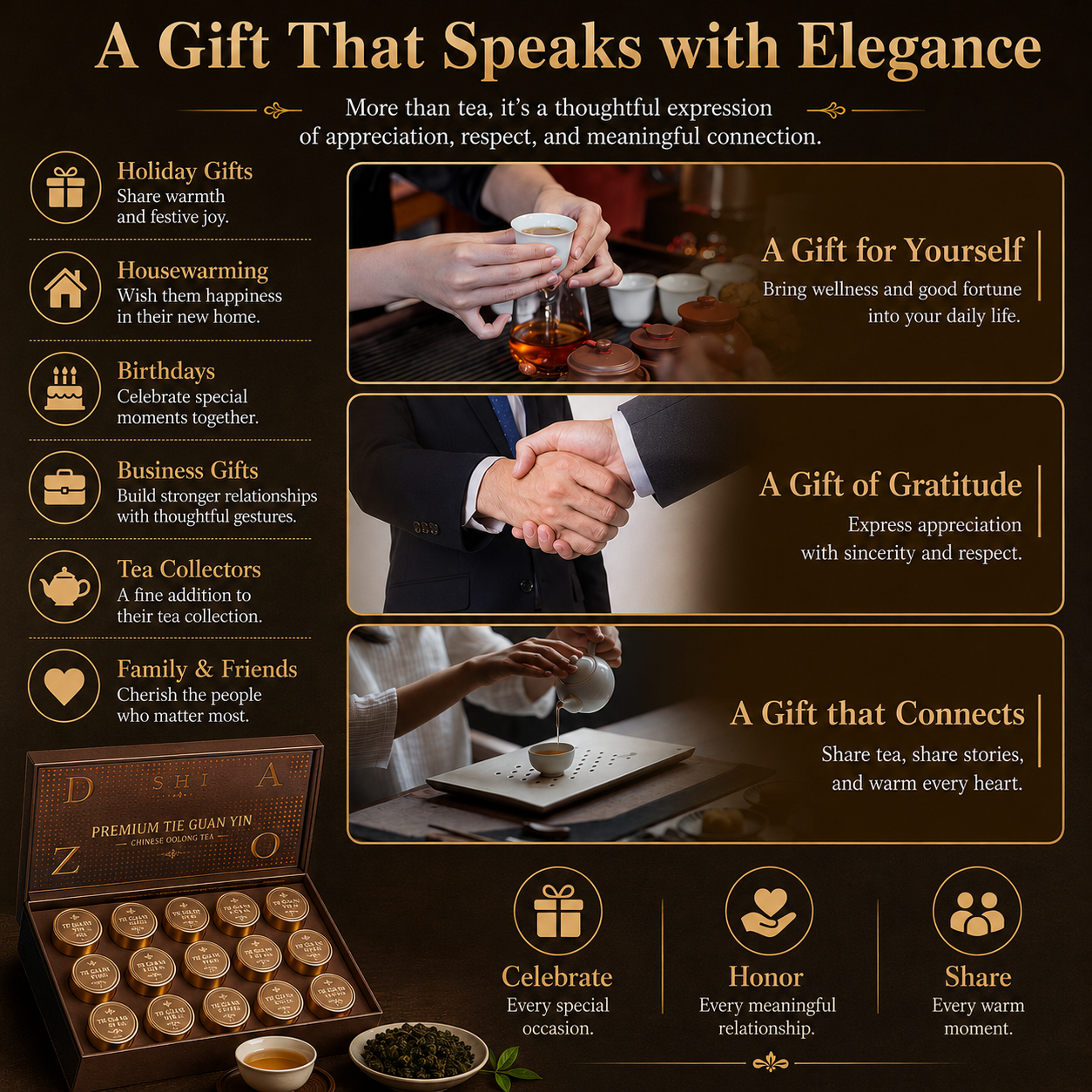 Elegant Chinese tea gift for holidays and business