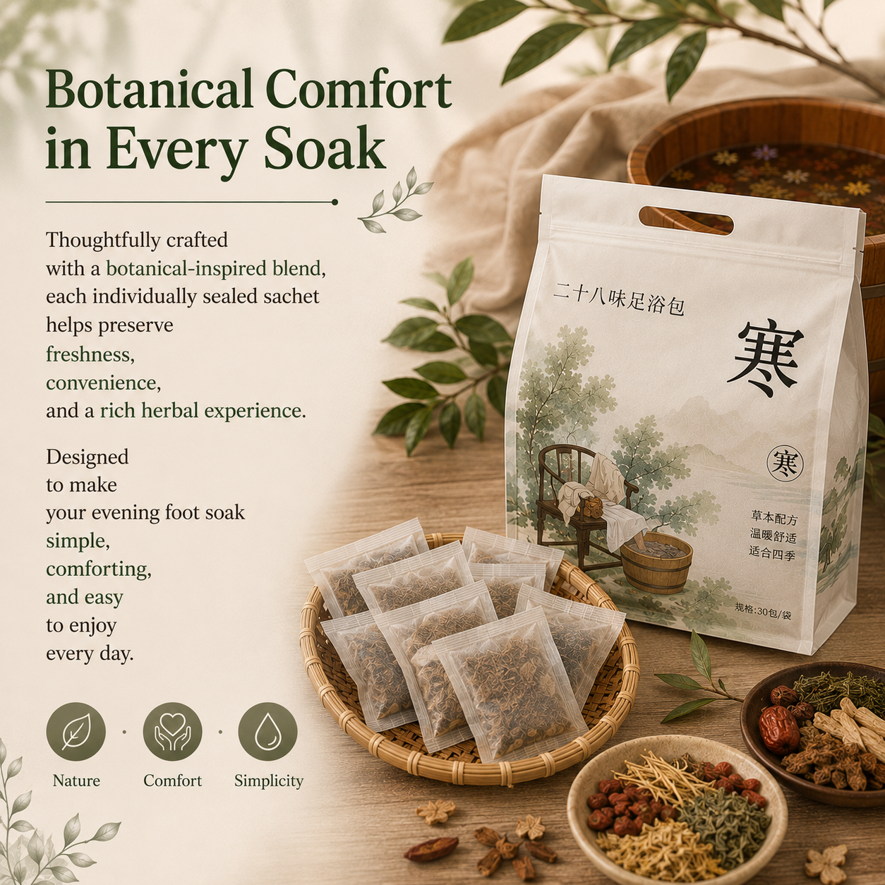 Warming Herbal Foot Soak Bags