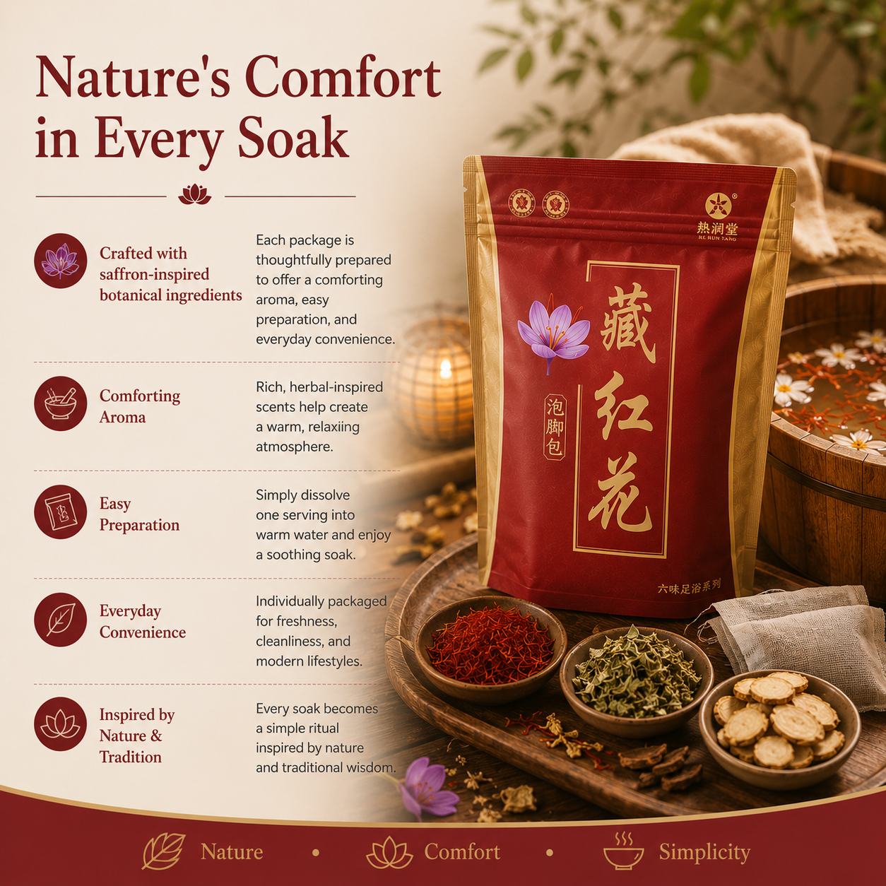 Safflower Herbal Foot Soak Powder