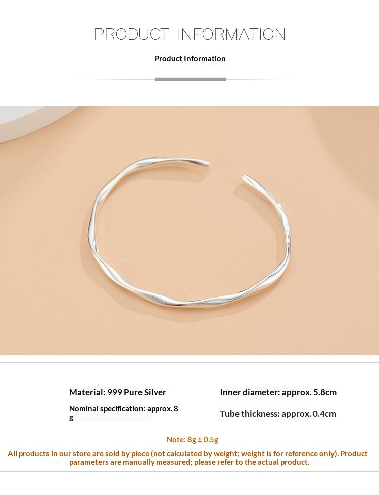 Eternal Twist™ Bangle | Quiet Luxury Silver Bracelet for Women