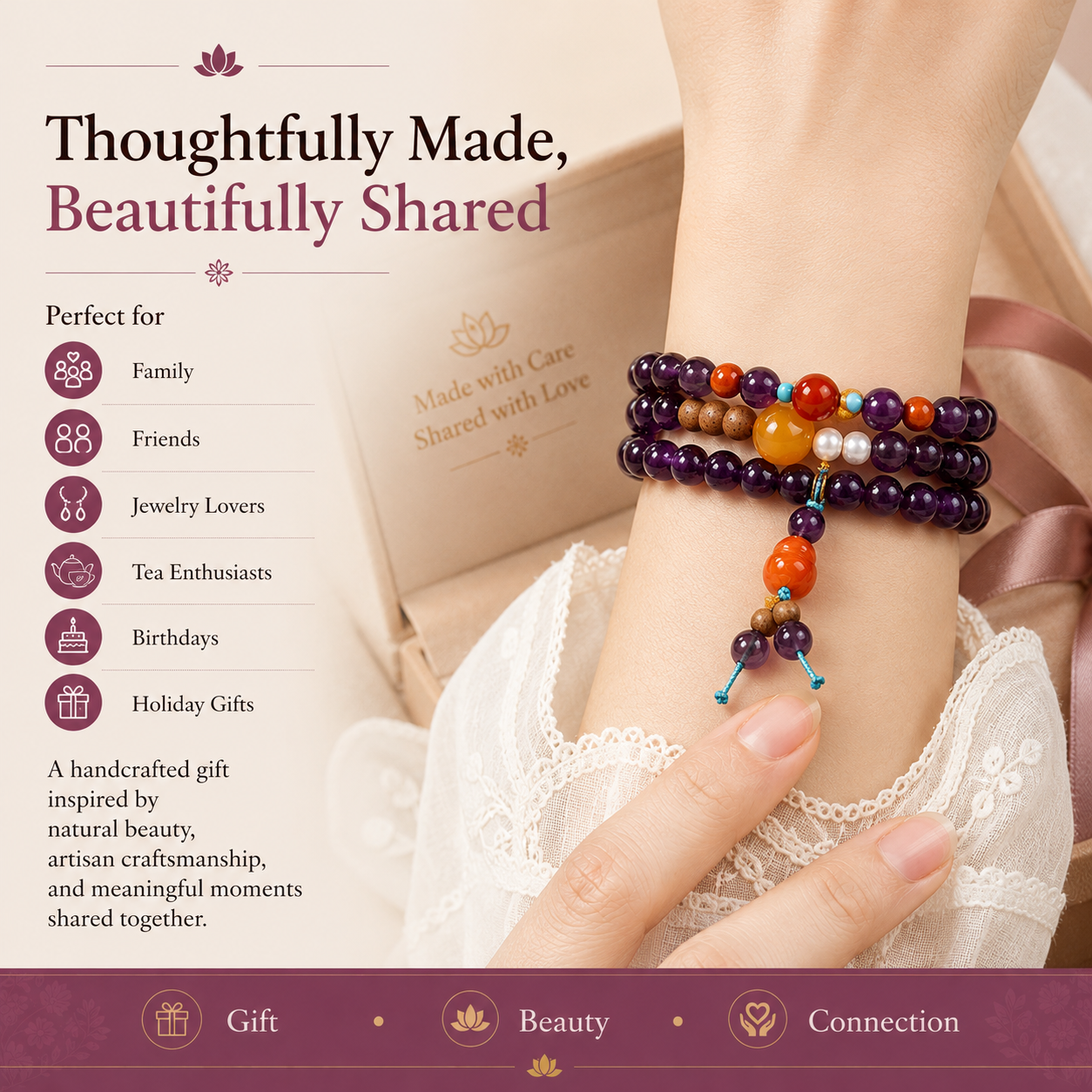 Amethyst Meditation Mala Bracelet