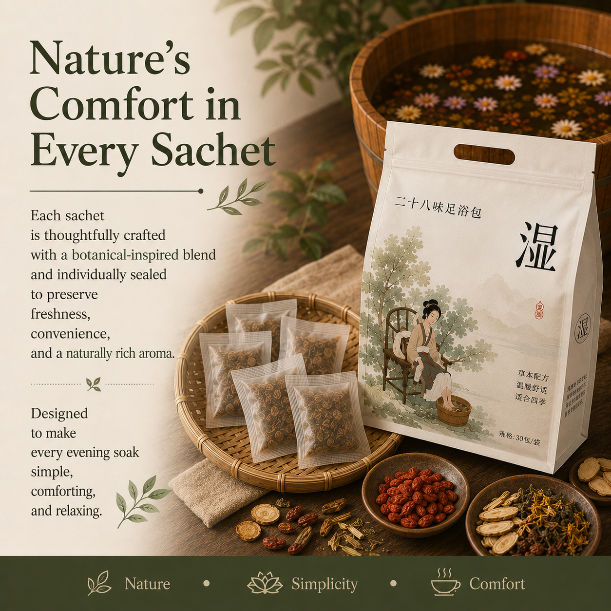 Herbal Foot Soak Bags for Daily Balance