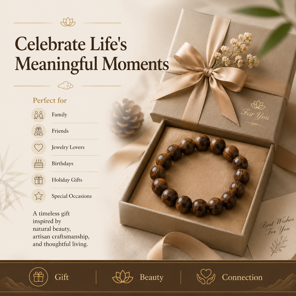 Natural Sandalwood Bracelet