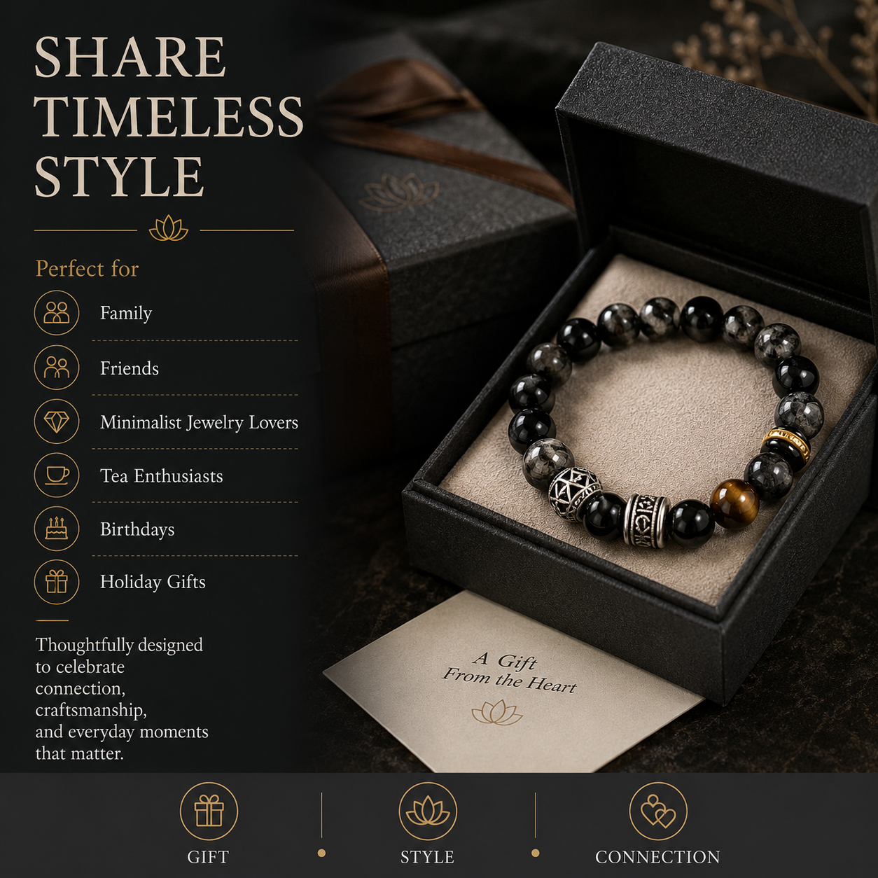 Obsidian & Tiger Eye Bracelet