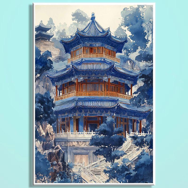 Imperial Palace Wooden Jigsaw Puzzle – Chinese Palace Landscape Puzzle, Oriental Fantasy Art Puzzle, Relaxing Mindfulness Home Decor Gift HC005