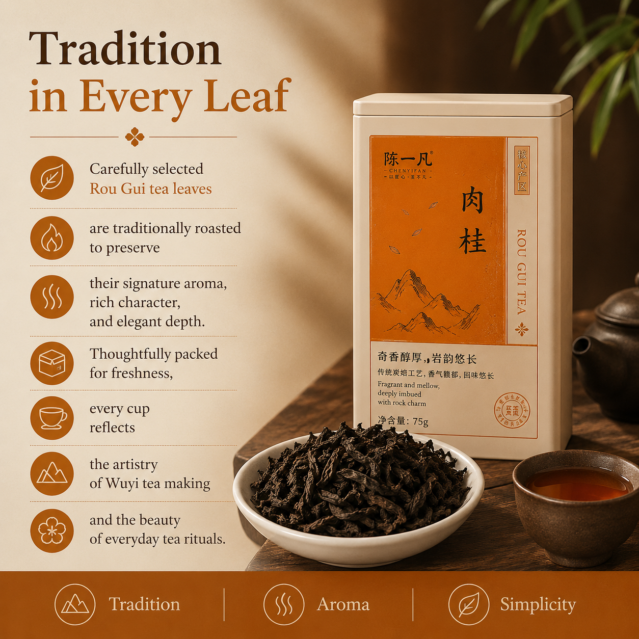Premium Rou Gui Rock Oolong Tea