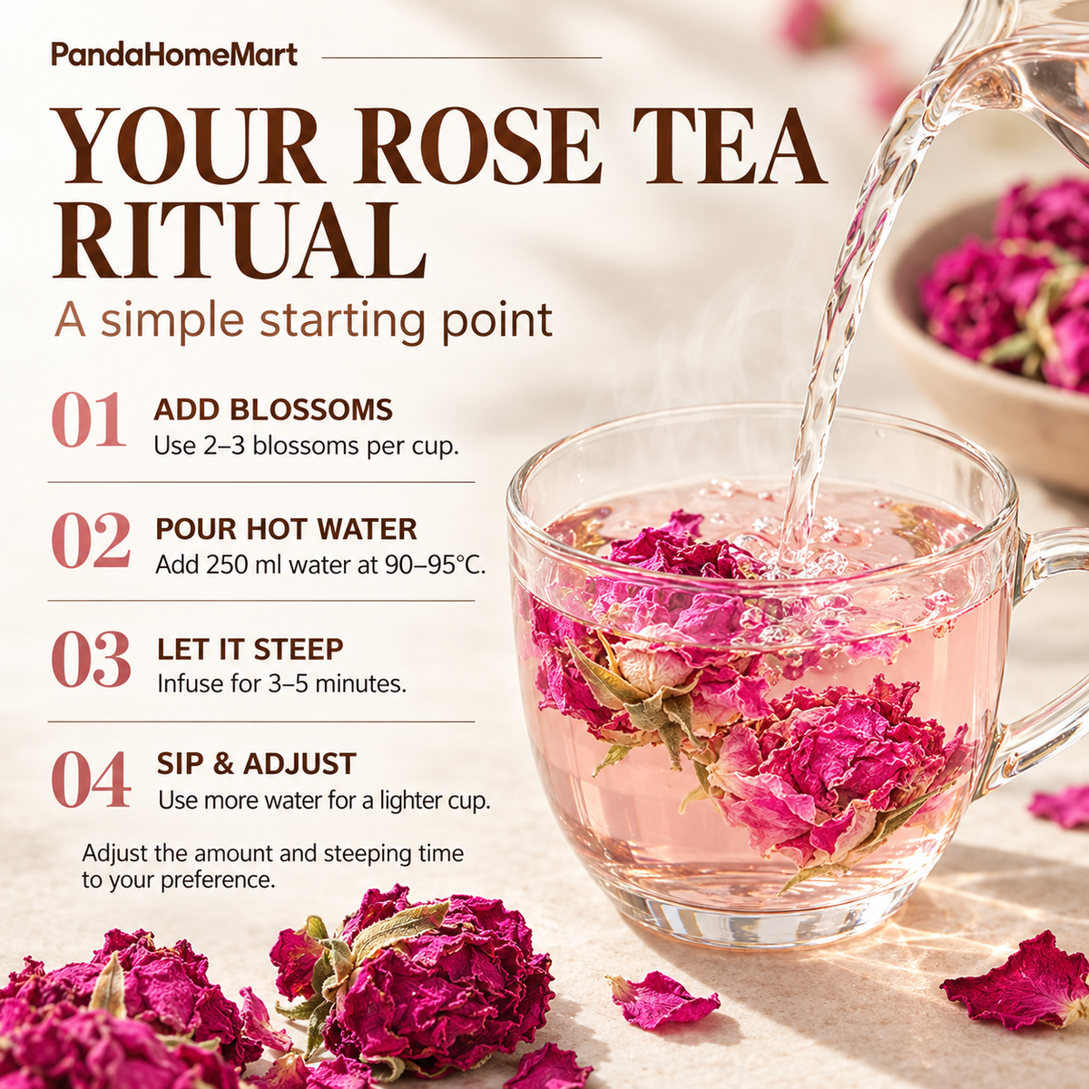 Mei Gui Hua Guan Traditional Whole Dried Rose Flower