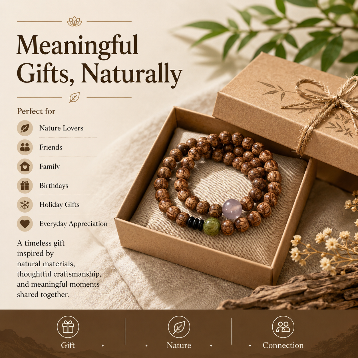 Sandalwood Meditation Mala Bracelet