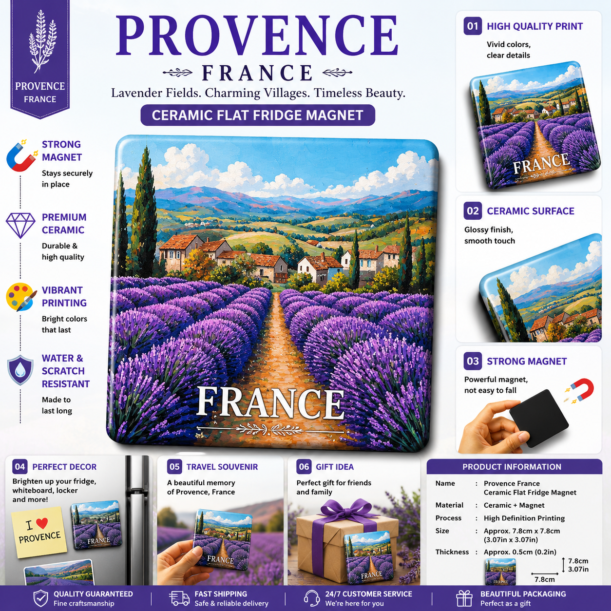 Provence France Ceramic Fridge Magnet