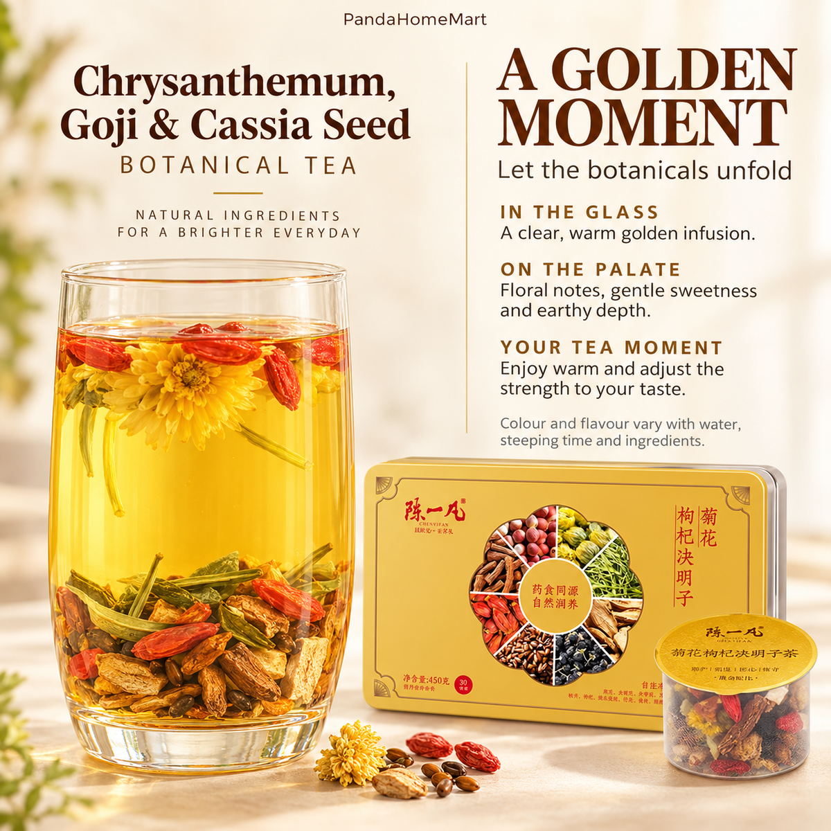Chrysanthemum, Goji & Cassia Seed Tea Pods™ — 30 Pods