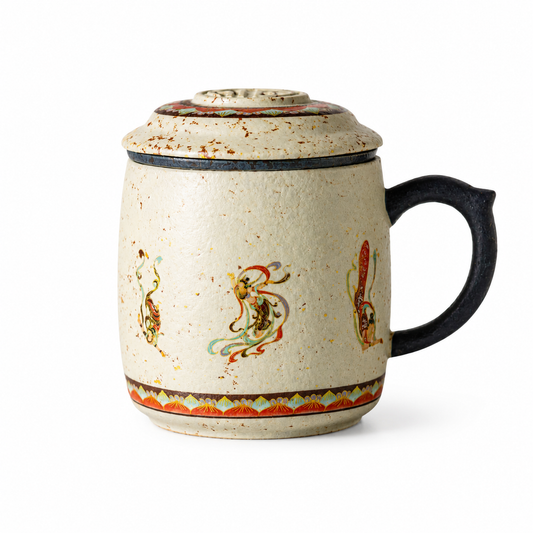 Handcrafted Dunhuang Ceramic Tea Mug with Infuser™