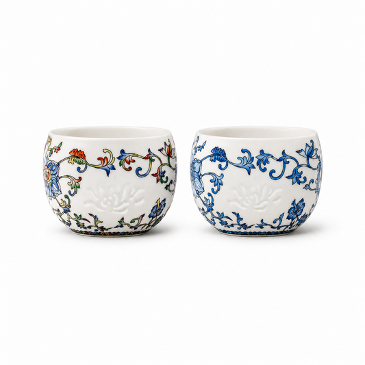 Blue & White Elegance Porcelain Tea Cup Gift Set™ – Luxury Floral Tea Cups with Gift Box