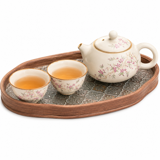Cherry Blossom Travel Tea Set™ Portable Ceramic Tea Set for Tea Lovers on the Go