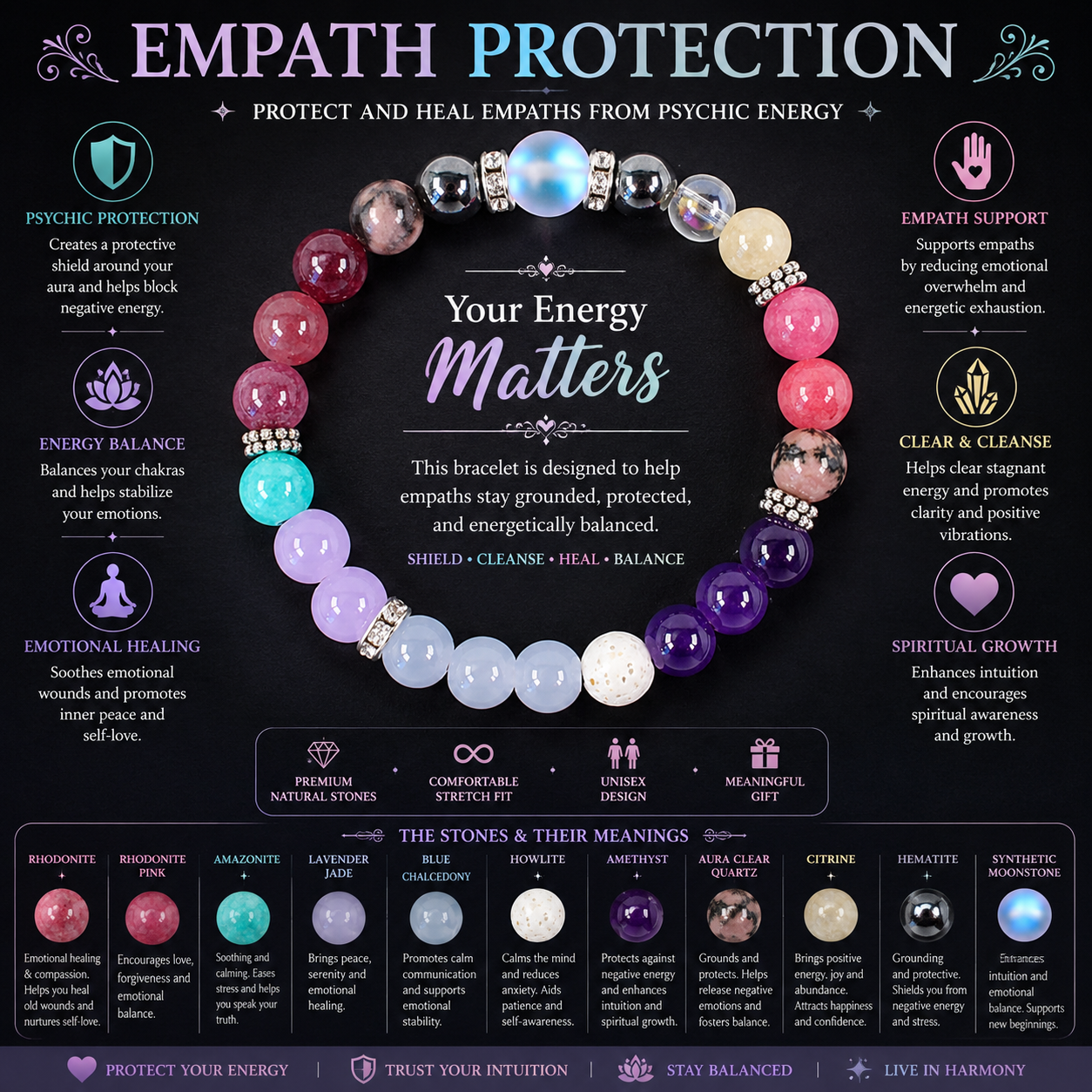 Empath Protection Bracelet™ | Emotional Balance & Energy Wellness Jewelry