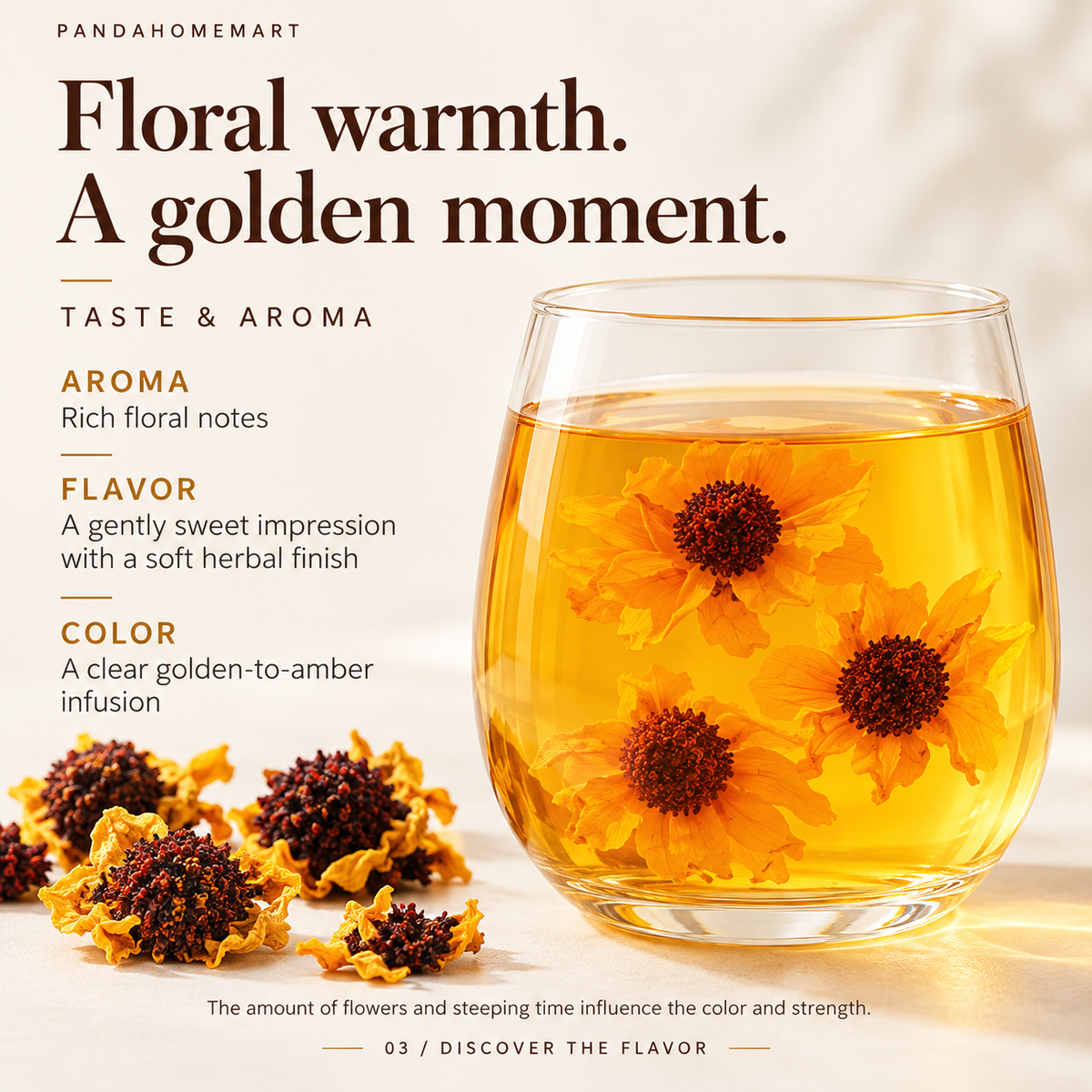 Kunlun Snow Chrysanthemum Tea with Golden Amber Floral Infusion