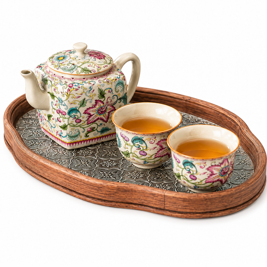 Imperial Blossom Tea Ceremony Set | Ceramic Teapot & Cups Gift Set