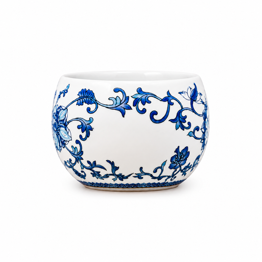 Blue & White Lotus Porcelain Tea Cup™ – Handmade Chinese Ceramic Teacup for Gongfu Tea