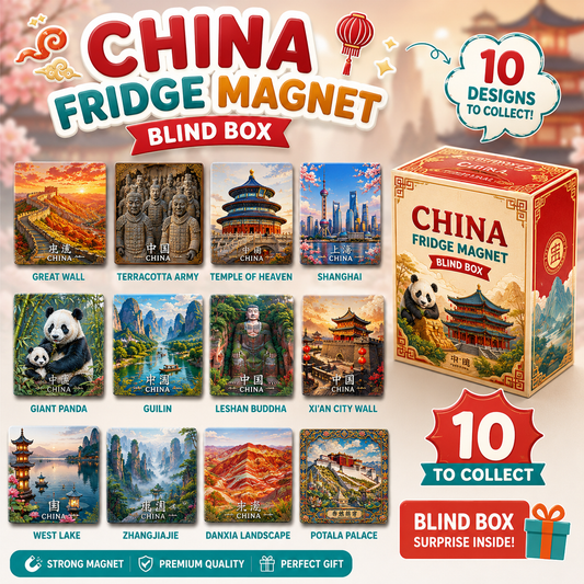 China Journey Blind Box Fridge Magnet Collection | 10 Chinese Landmark Ceramic Magnets