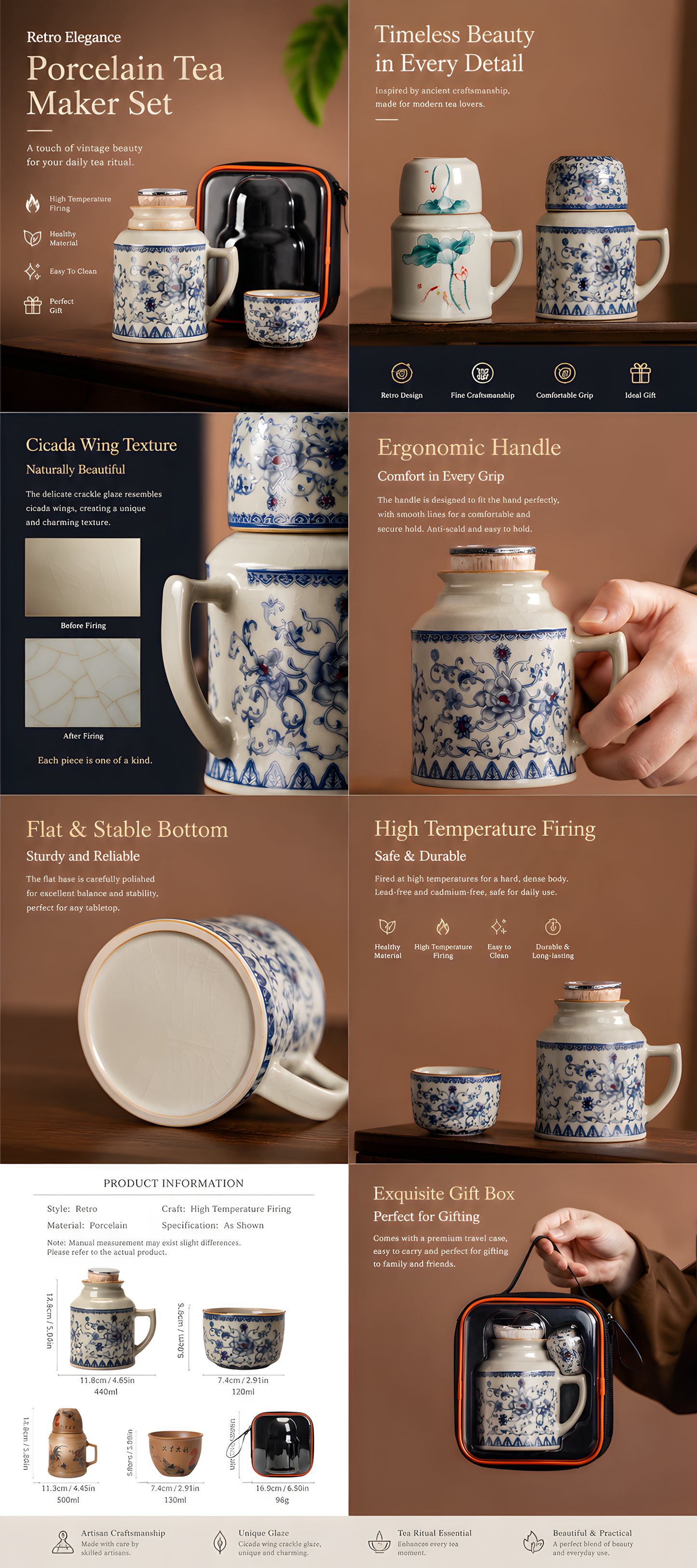 Lotus & Porcelain Elegance Tea Mug Set™ Traditional Chinese Ceramic Tea Mug with Lid