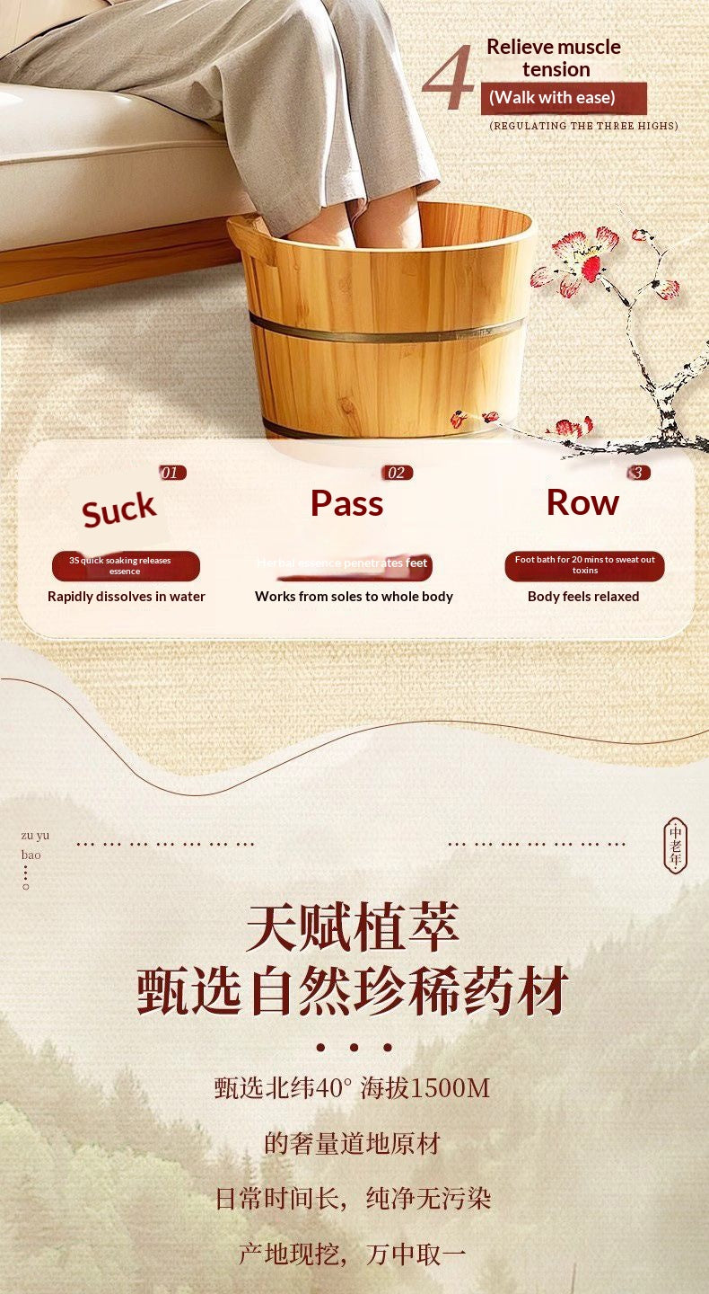 Traditional Chinese Herbal Foot Soak for Seniors – Warming Oriental Foot Bath for Relaxation & Home Wellness | Elderly Comfort Spa Ritual