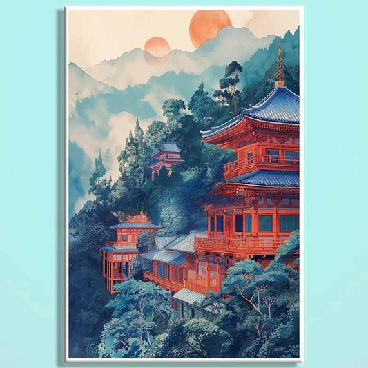 Imperial Palace Wooden Jigsaw Puzzle – Chinese Palace Landscape Puzzle, Oriental Fantasy Art Puzzle, Relaxing Mindfulness Home Decor Gift HC006