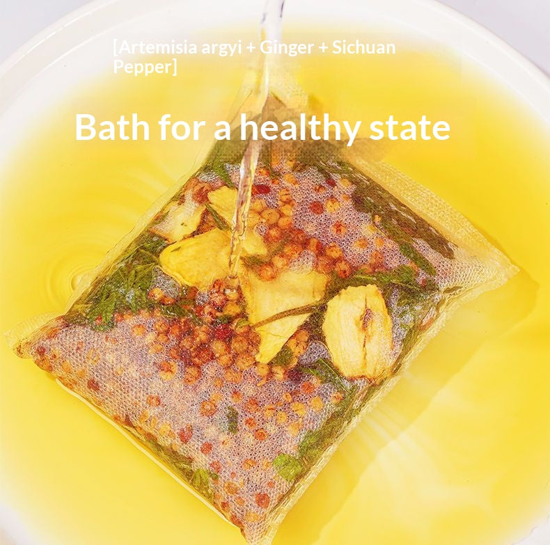 Ginger Mugwort & Sichuan Pepper Herbal Foot Soak Bags – Traditional Chinese Warming Foot Bath for Relaxation & Sleep | Oriental Home Spa Wellness