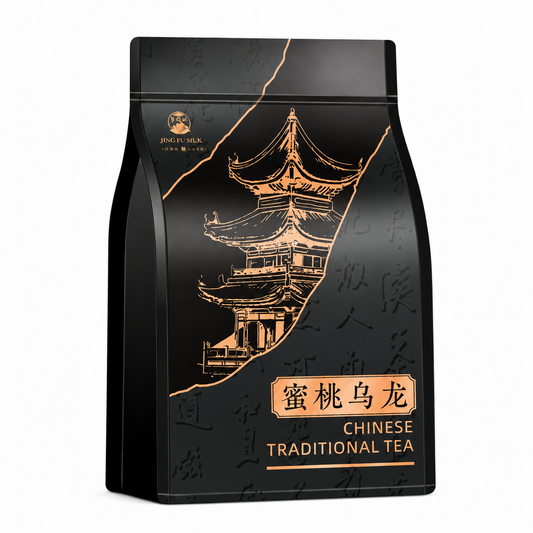 Peach Oolong Tea 200 g fruity Chinese oolong in black resealable tea pouch
