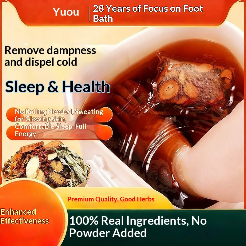 36-Herb Traditional Chinese Foot Soak Bags – Oriental Herbal Foot Bath for Sleep, Warmth & Damp Relief | Luxury Home Spa Wellness Ritual