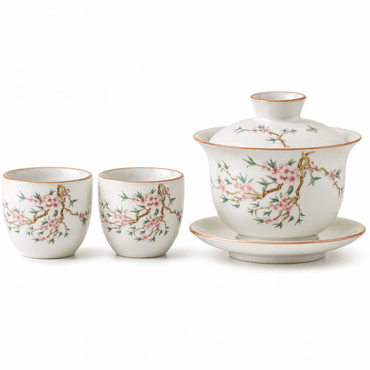 Peach Blossom Porcelain Gaiwan Tea Set™