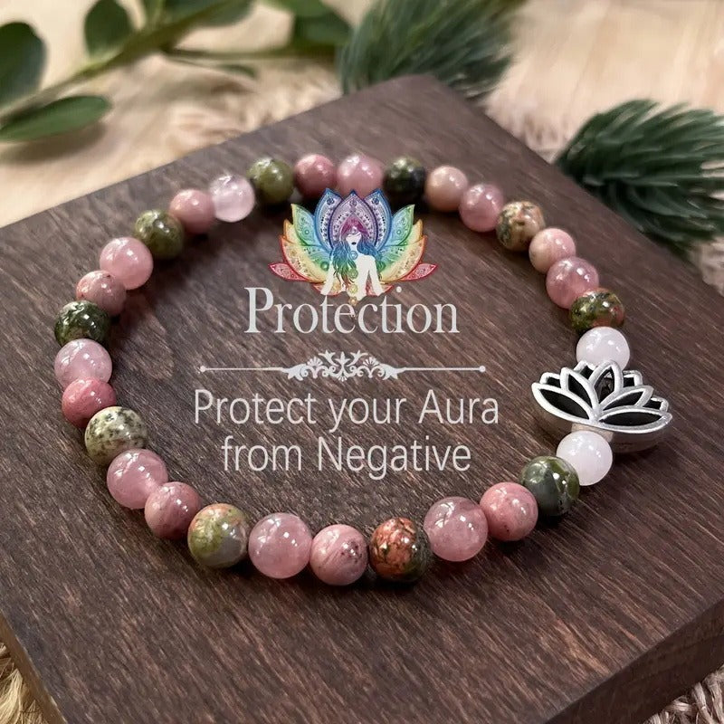 Aura Protection Lotus Bracelet™ | Crystal Bracelet for Peace, Balance & Positive Energy