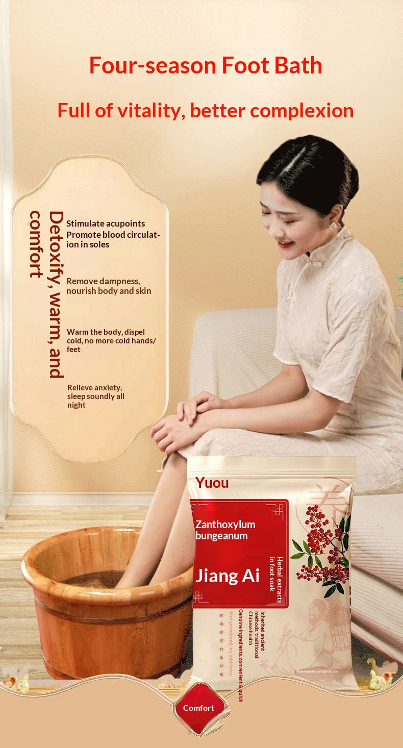 inger Mugwort & Sichuan Pepper Foot Soak Bags – Traditional Chinese Herbal Foot Bath for Relaxation & Warming Wellness | Oriental Home Spa Ritual
