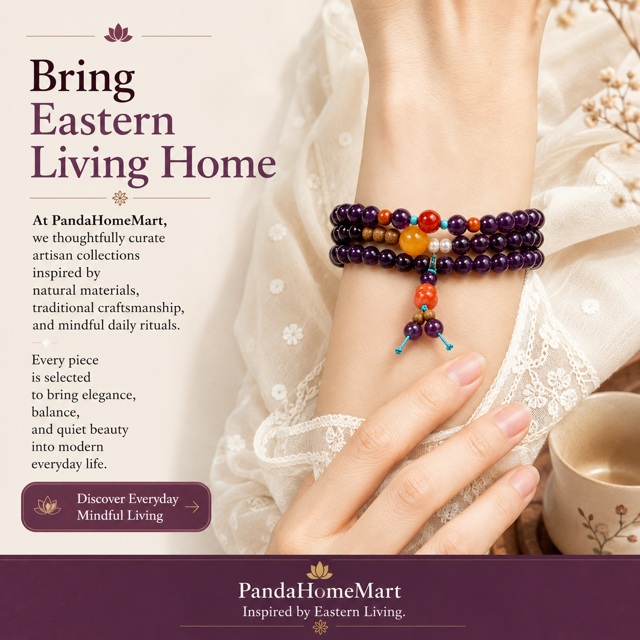 Amethyst Meditation Mala Bracelet