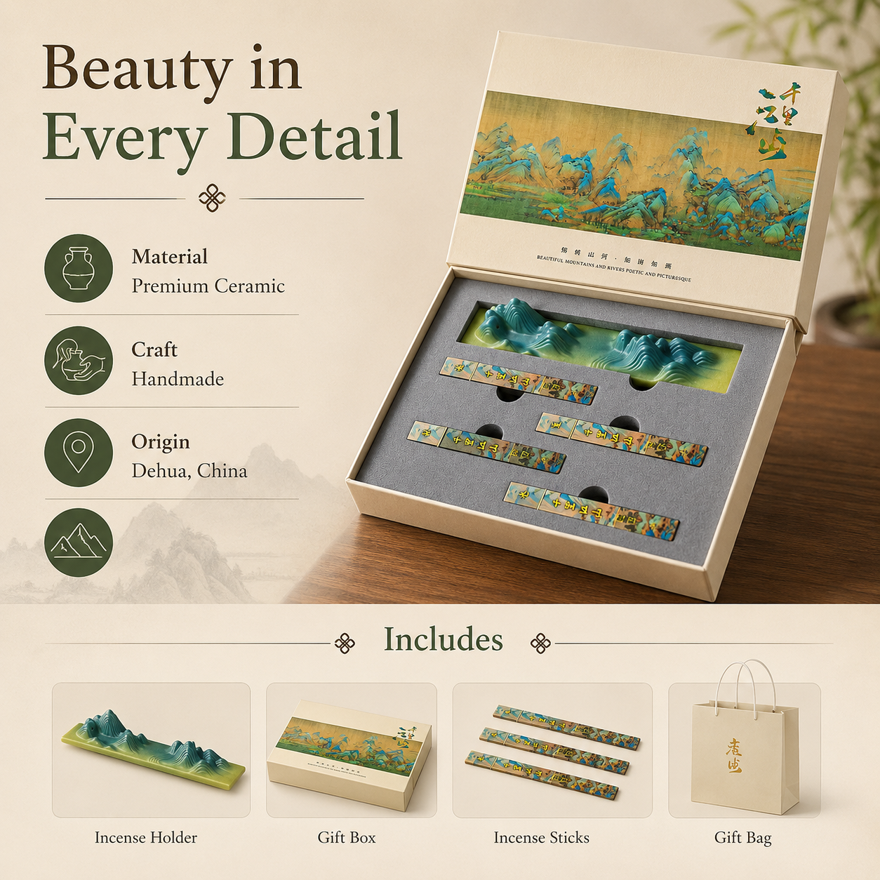 A Thousand Miles of Rivers and Mountains™ Incense Holder Set