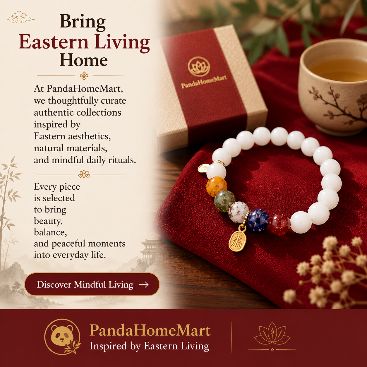 White Bodhi Bracelet with Natural Stone Accents