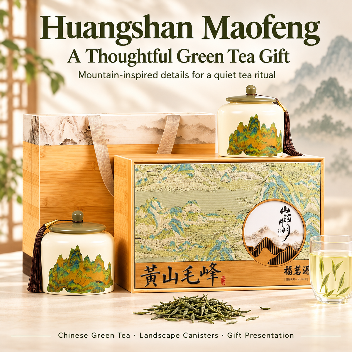Premium Pre-Qingming Huangshan Maofeng Green Tea Luxury Gift Box™ – 140g