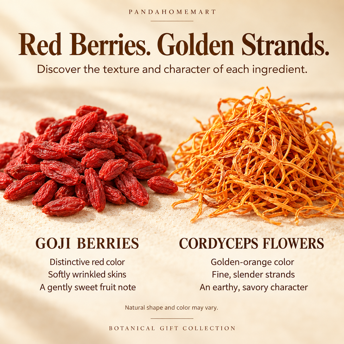 PandaHomeMart Goji and Cordyceps Flower Gift Set with Two Containers