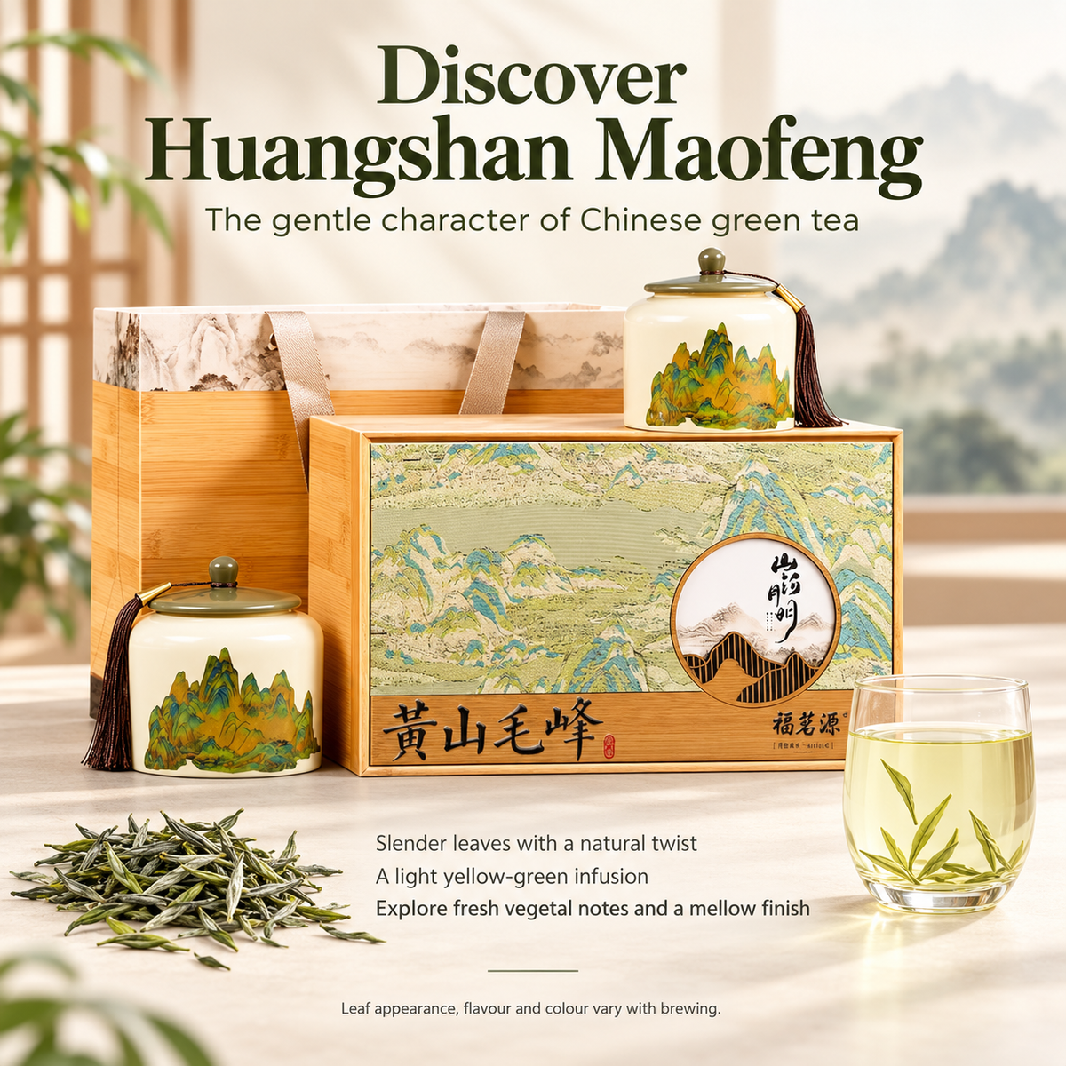 Premium Pre-Qingming Huangshan Maofeng Green Tea Luxury Gift Box™ – 140g
