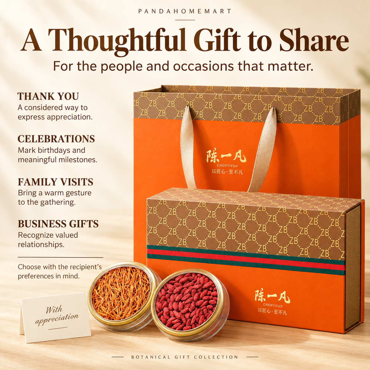 Red Goji Berries and Golden Cordyceps Flowers Gift Set
