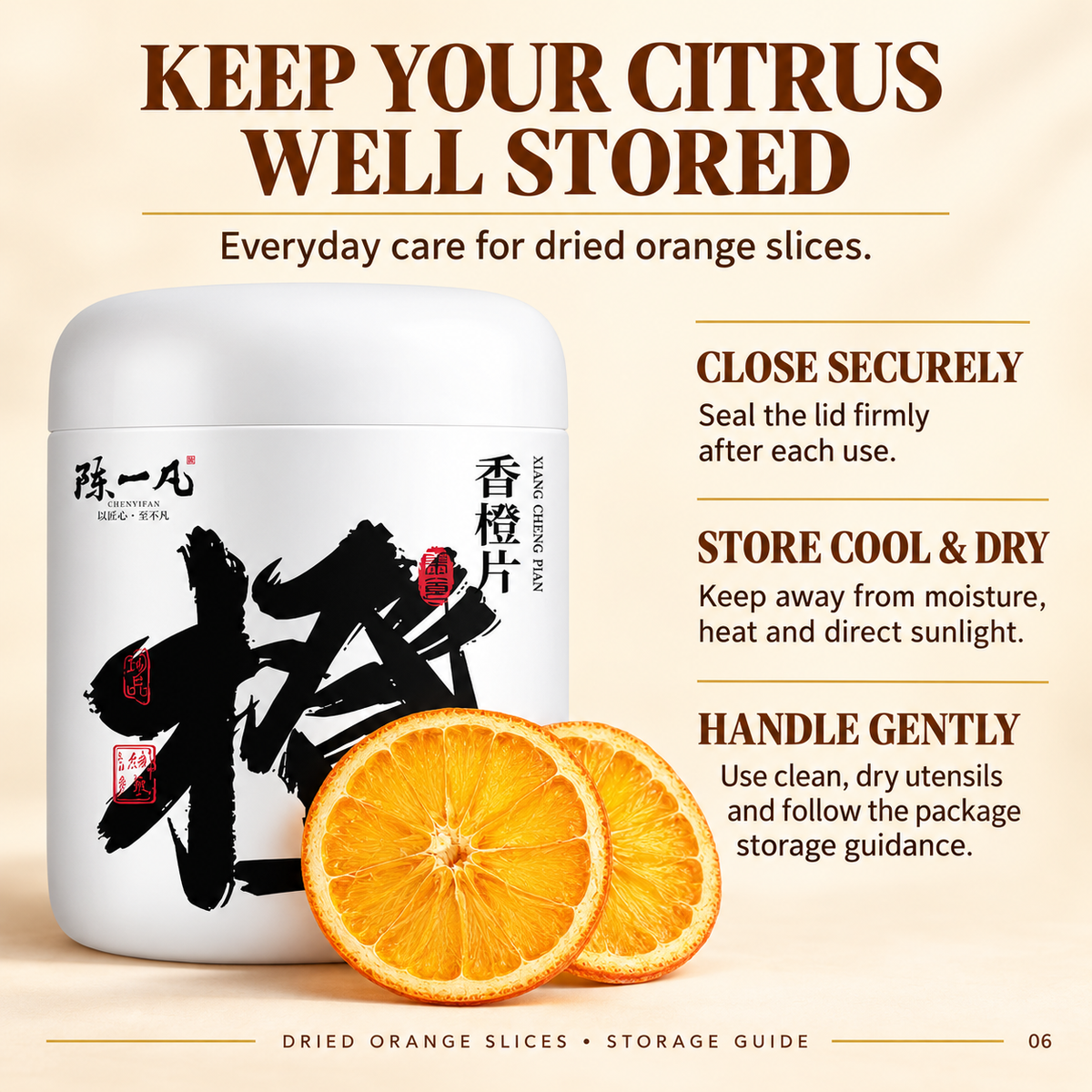 PandaHomeMart Dried Orange Slices 130g Container
