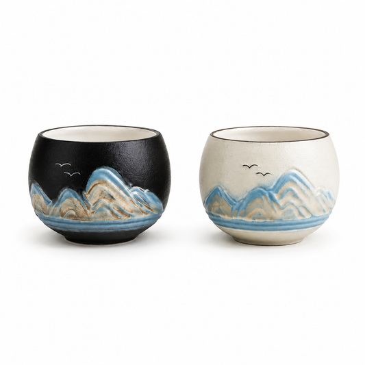 WUYU Ceramic Tea Cup Set | Premium Chinese Tea Cups Gift Box