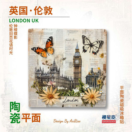 London UK Ceramic Fridge Magnet