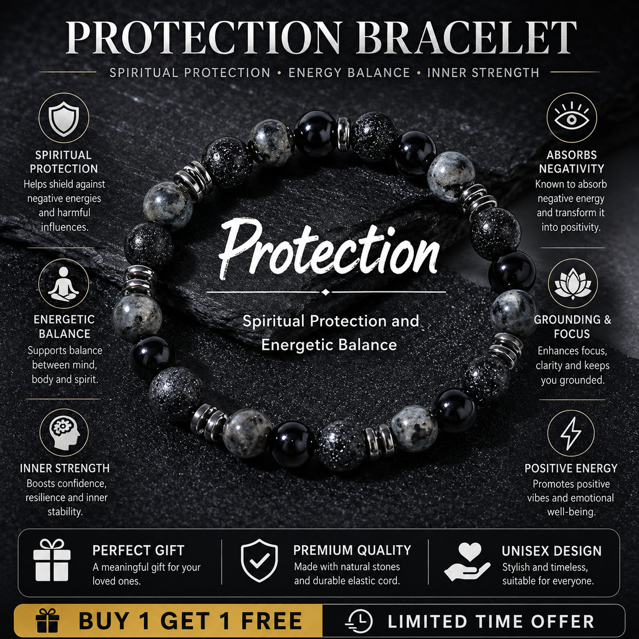 Protection Guardian Bracelet™ | Spiritual Protection & Grounding Crystal Bracelet