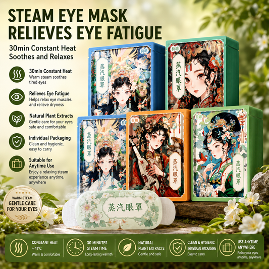 Chinese Aesthetic Steam Eye Mask – Oriental Beauty Self Heating Eye Mask for Sleep, Relaxation & Eye SPA Ritual
