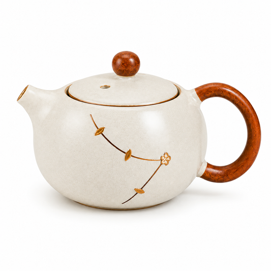 Plum Blossom Serenity Ceramic Teapot Gift Set™ – Traditional Chinese Tea Pot with Luxury Brocade Gift Box